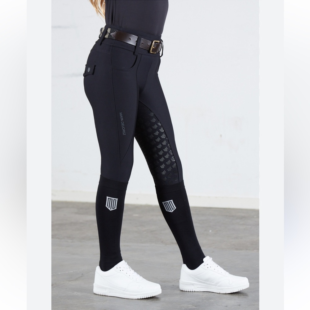 Maya Delorez YR Admira Compression Breeches Equestrian Breech Black Riding Pants